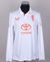 Joe Root white and red No.66 England v. India match worn shirt